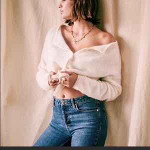 Sezane Gaspard Cardiagn Ecru